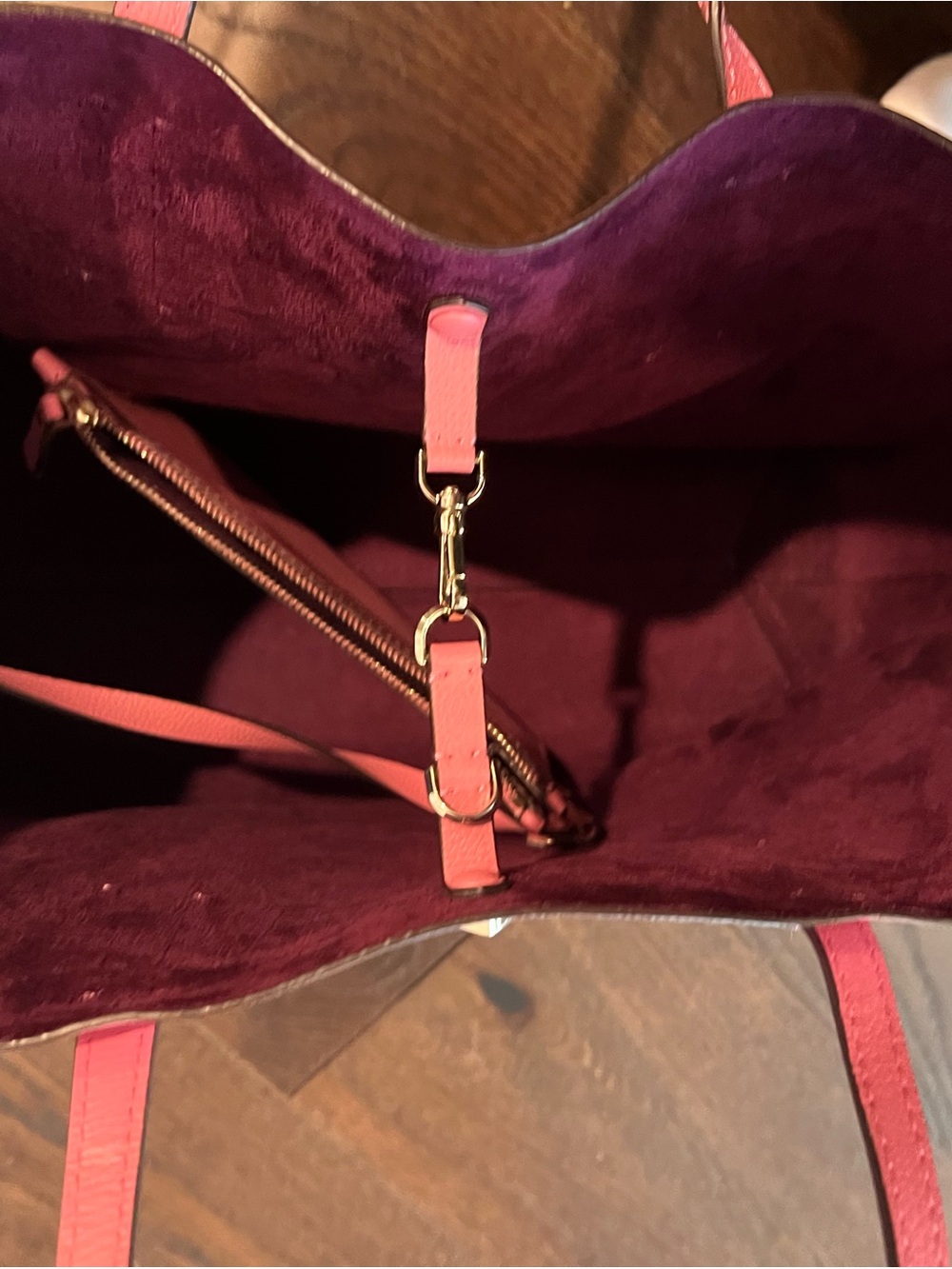 kate spade coral pink leather tote - Picture 8 of 10